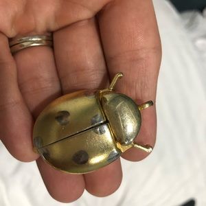 Vintage ladybug watch necklace pendant